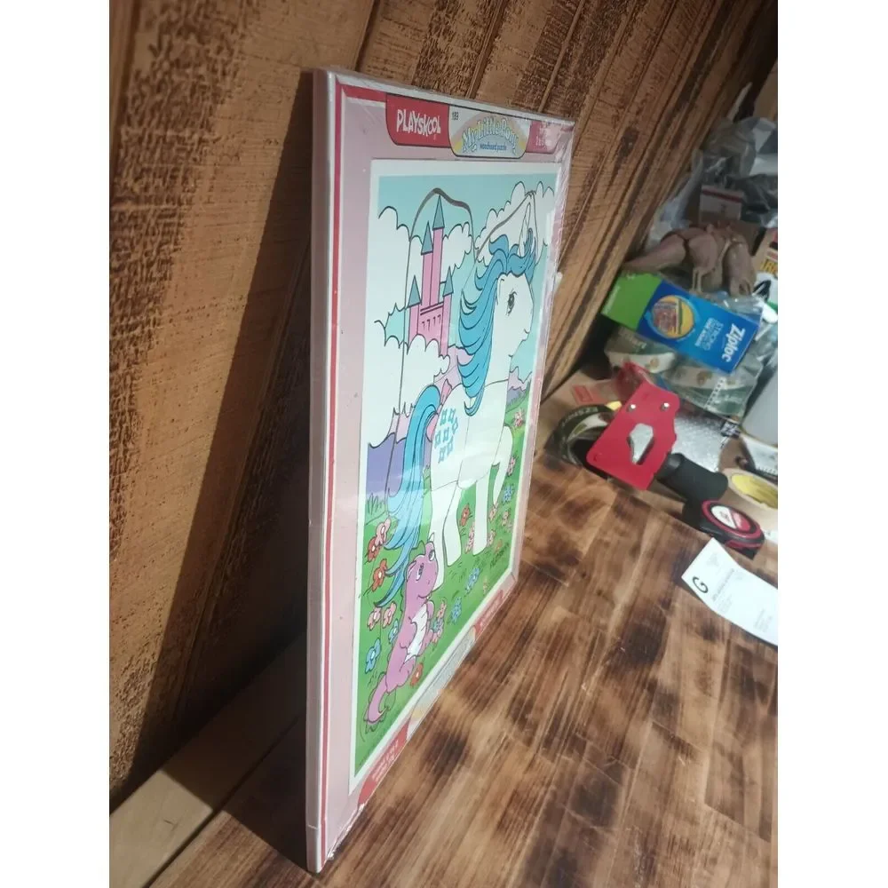 1984 Sealed 189-3 MY‎ LITTLE PONY G1 MAJESTY & SPIKE Wooden Puzzle Playskool 9Pc